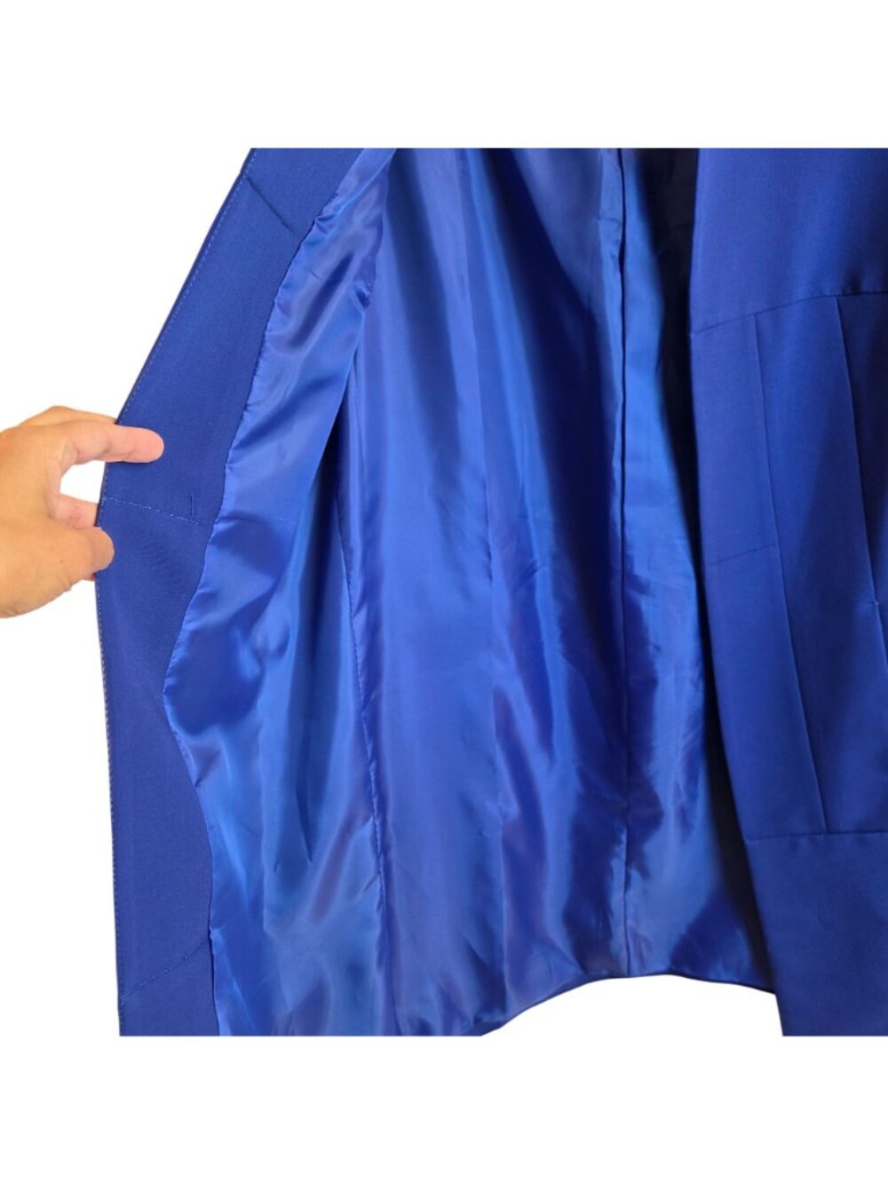 Nife Blue Open Front Oversized Coat Jacket 3/4 Sleeve Women’s M - Picture 5 of 7